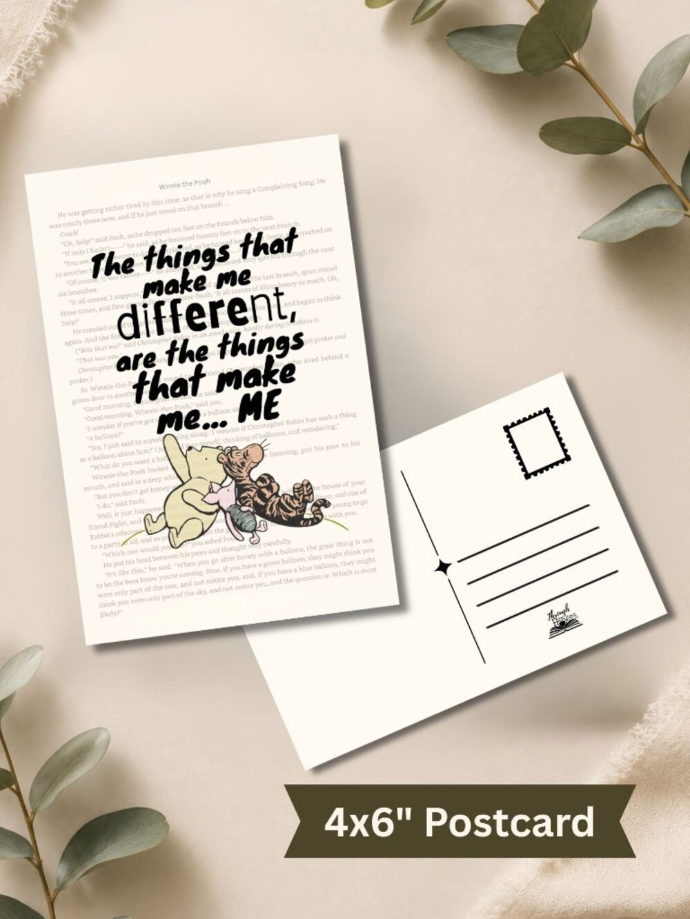 Winnie the Pooh Book Page Postcard Mini Art Print